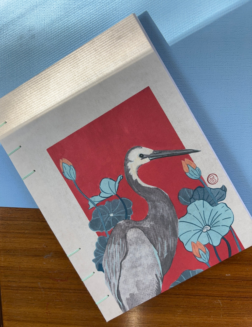 Handmade Heron Notebook