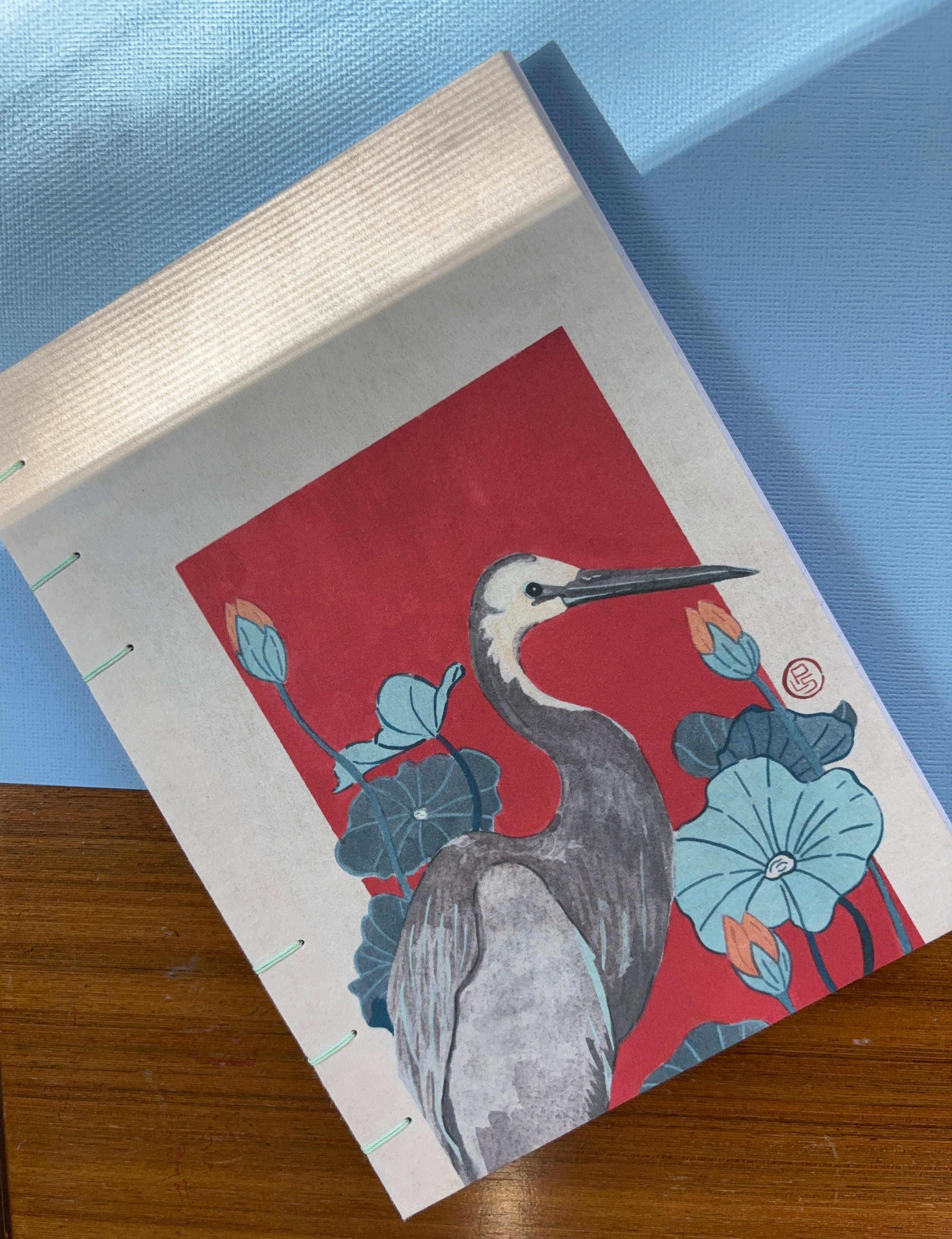 Handmade Heron Notebook