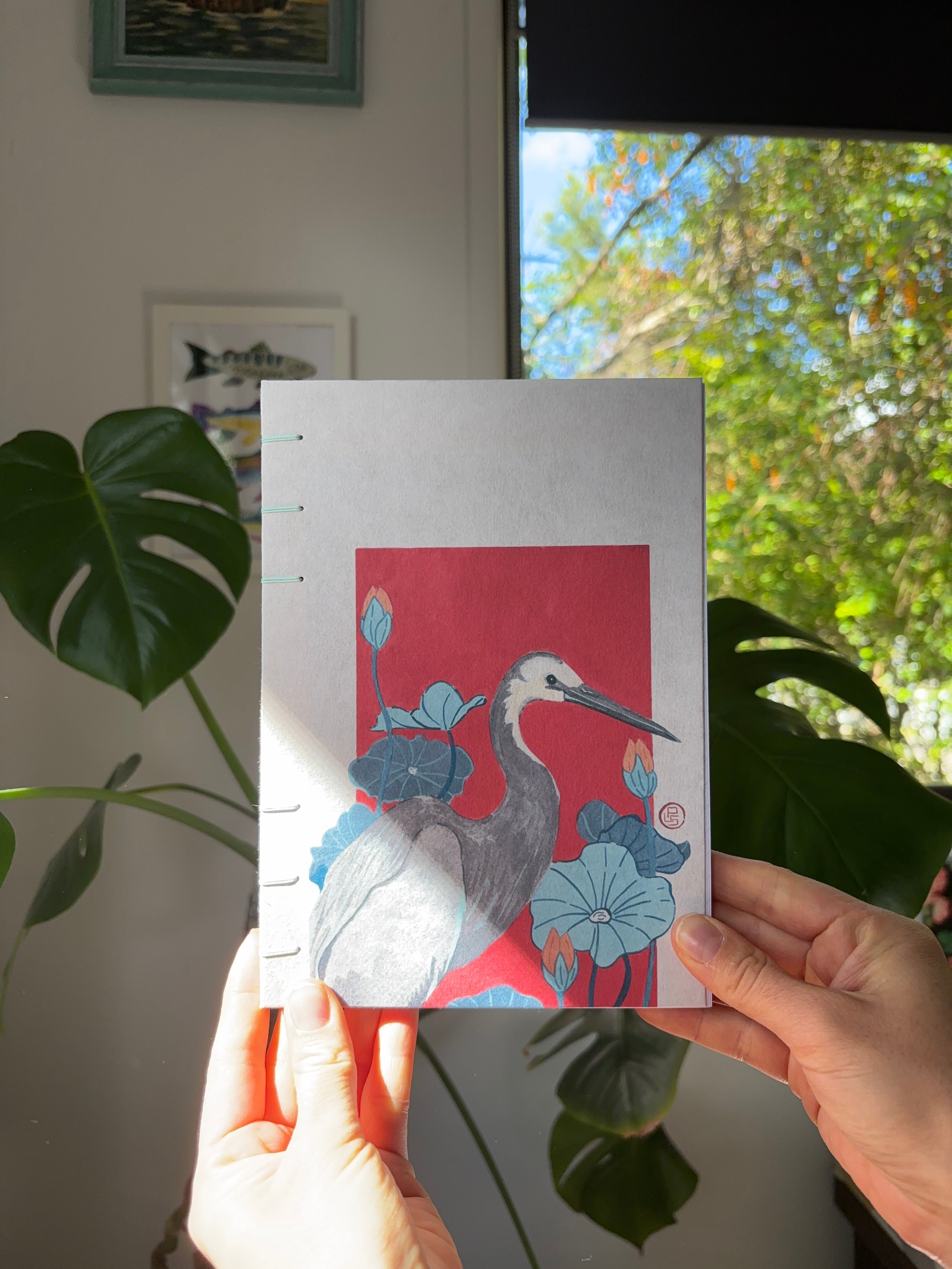 Handmade Heron Notebook