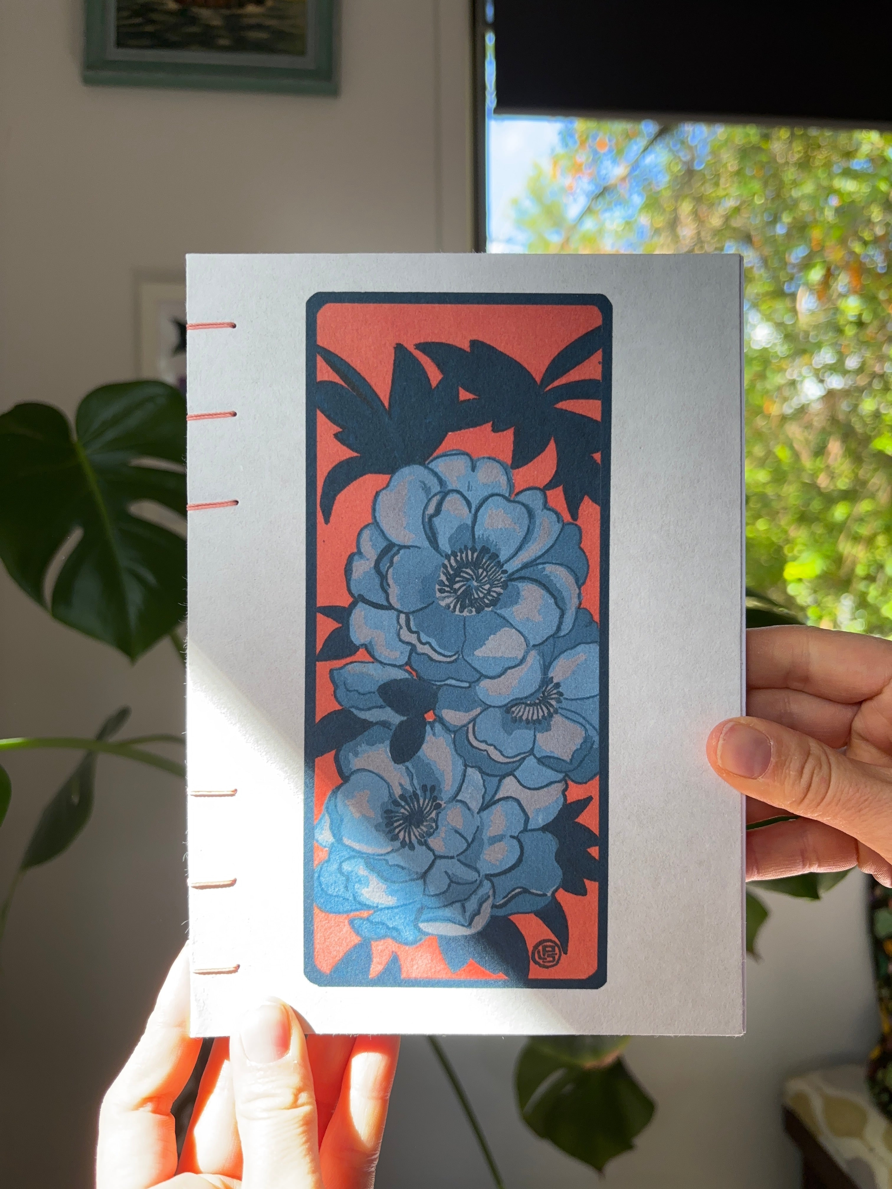 Handmade Blue Flower Notebook