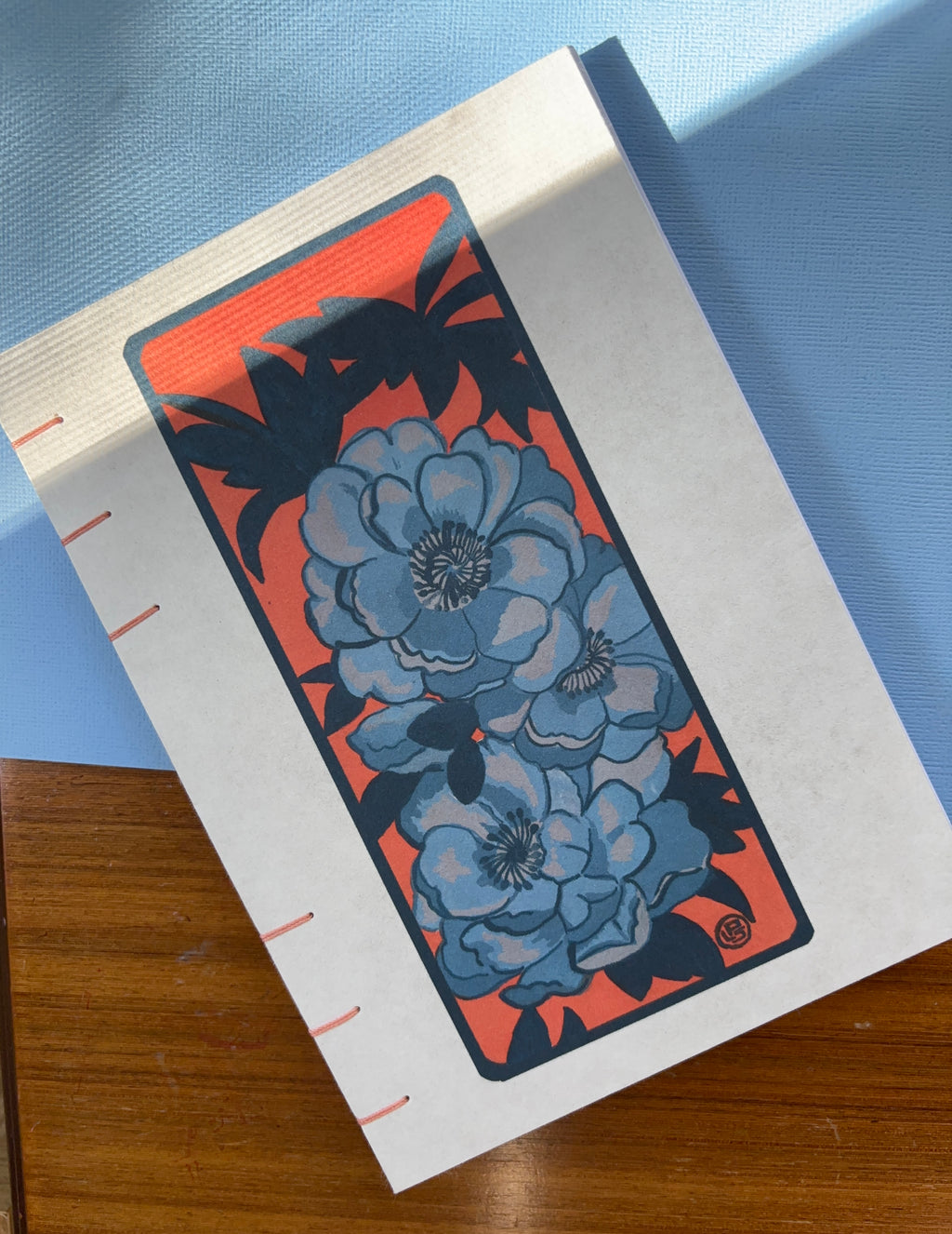 Handmade Blue Flower Notebook