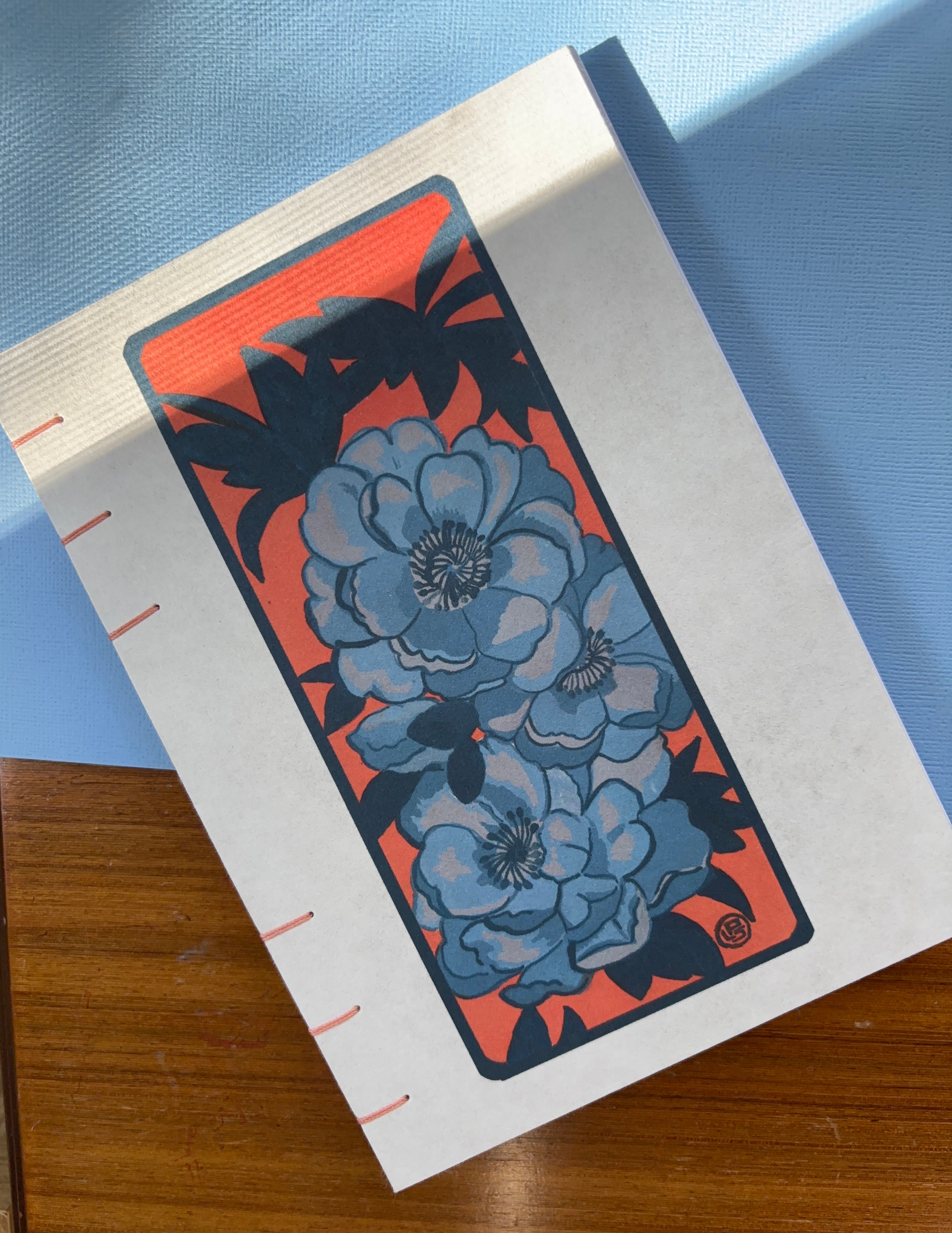 Handmade Blue Flower Notebook