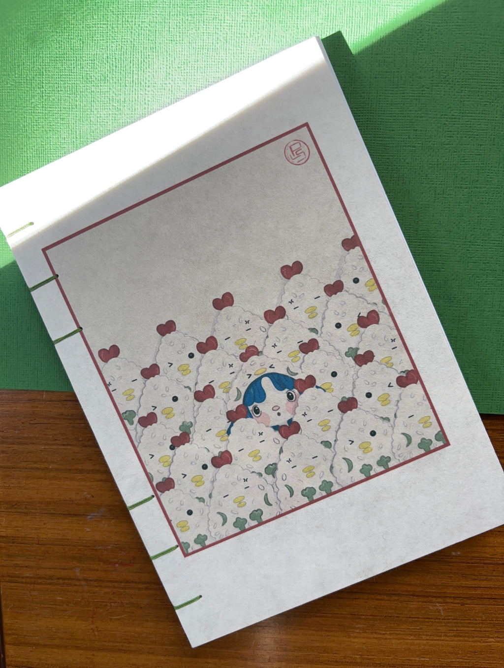 Handmade Peach in Onigiri Notebook