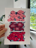 Pink and Red Floral Print